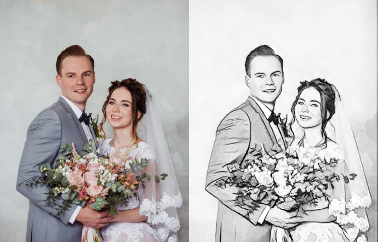 Wedding sketch art