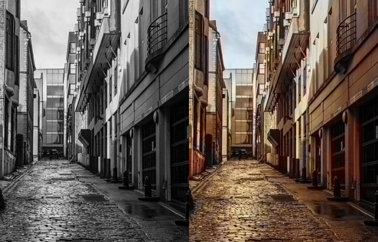 Colorized street photography