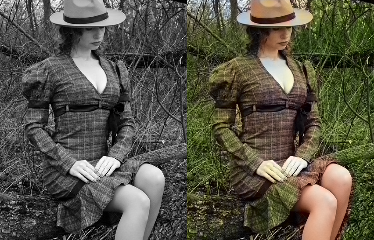 Colorized vintage fashion